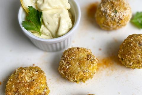 Polpettine di pesce con maionese vegana