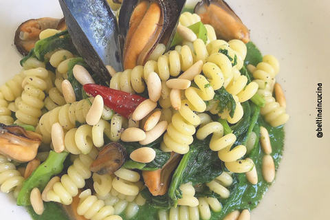 Fusilli con cozze, Pinoli Manuzzi e cime di rapa